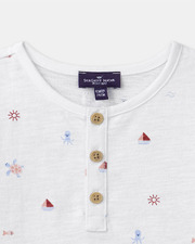 Nautical and animal print T-shirt Ecru colour  Sergent Major