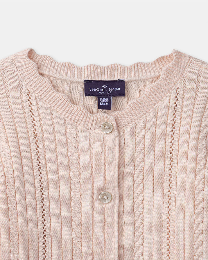 Openwork knit cardigan Light pink colour  Sergent Major