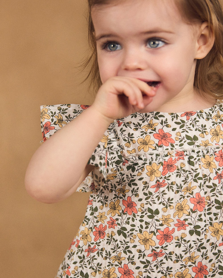 Baby girl dress and bloomers Floral print  Sergent Major
