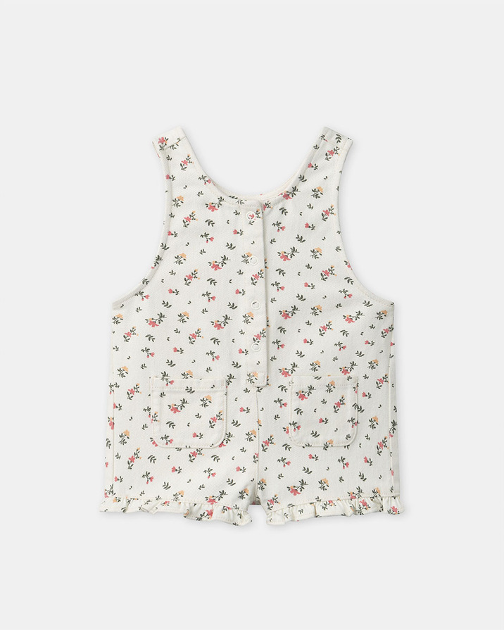 Short floral print overalls Ivory colour  Sergent Major