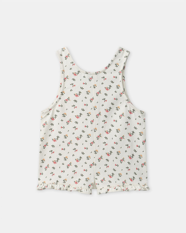 Short floral print overalls Ivory colour  Sergent Major