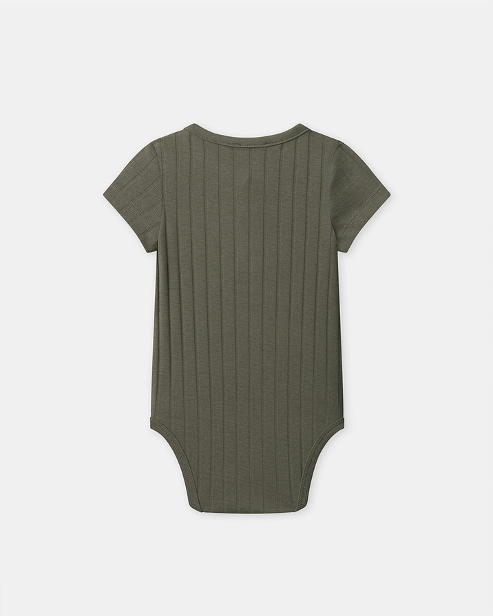 Little Jungle embroidered ribbed bodysuit Green colour Sergent Major