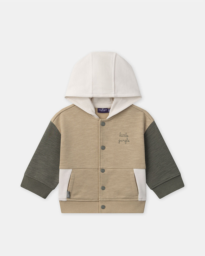 Tricolor hooded cardigan Beige/khaki colour  Sergent Major