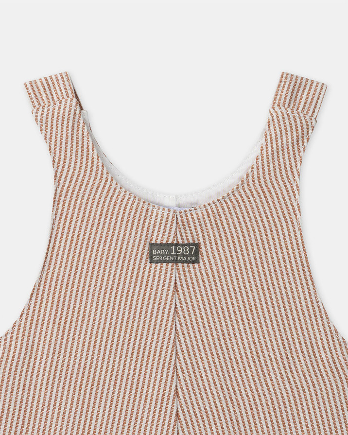 Striped short overalls Brown colour  Sergent Major