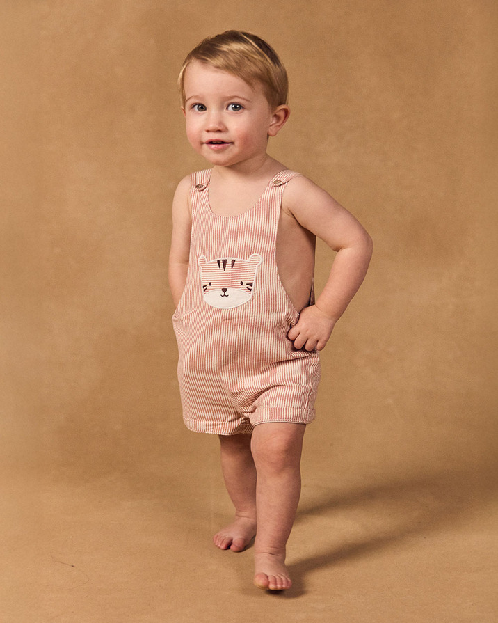 Striped short overalls Brown colour  Sergent Major