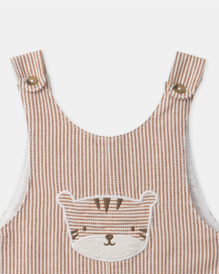 Striped short overalls Brown colour  Sergent Major