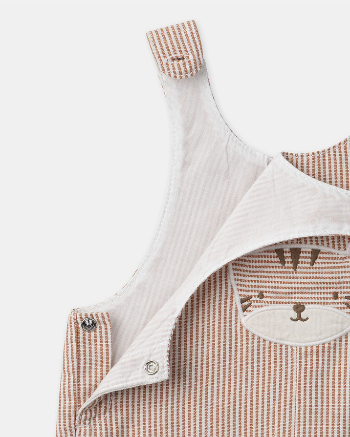 Striped short overalls Brown colour  Sergent Major