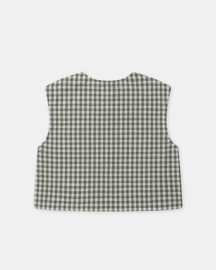 Gingham tank top and shorts set Dark green/ivory colour Sergent Major