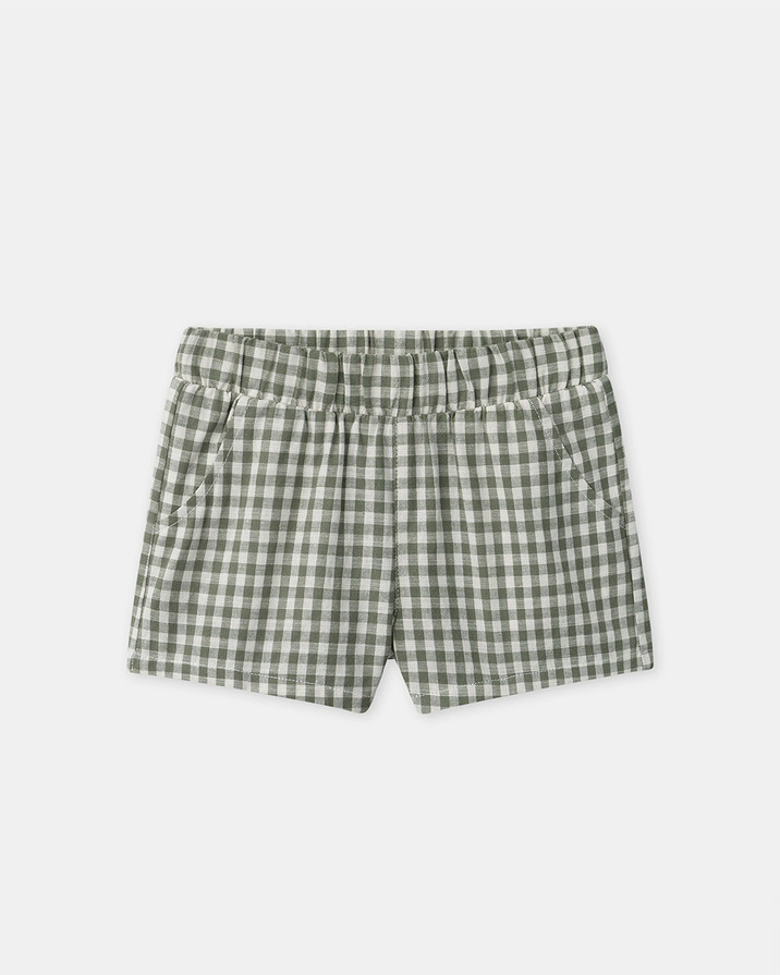 Gingham tank top and shorts set Dark green/ivory colour Sergent Major