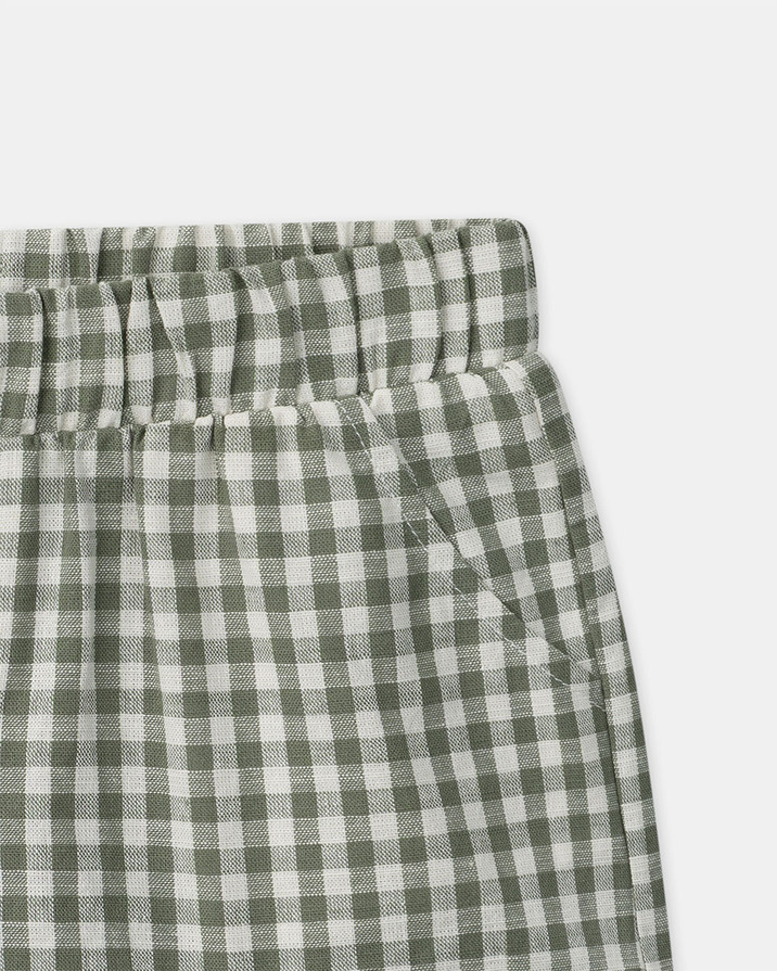 Gingham tank top and shorts set Dark green/ivory colour Sergent Major