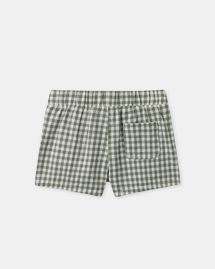 Gingham tank top and shorts set Dark green/ivory colour Sergent Major