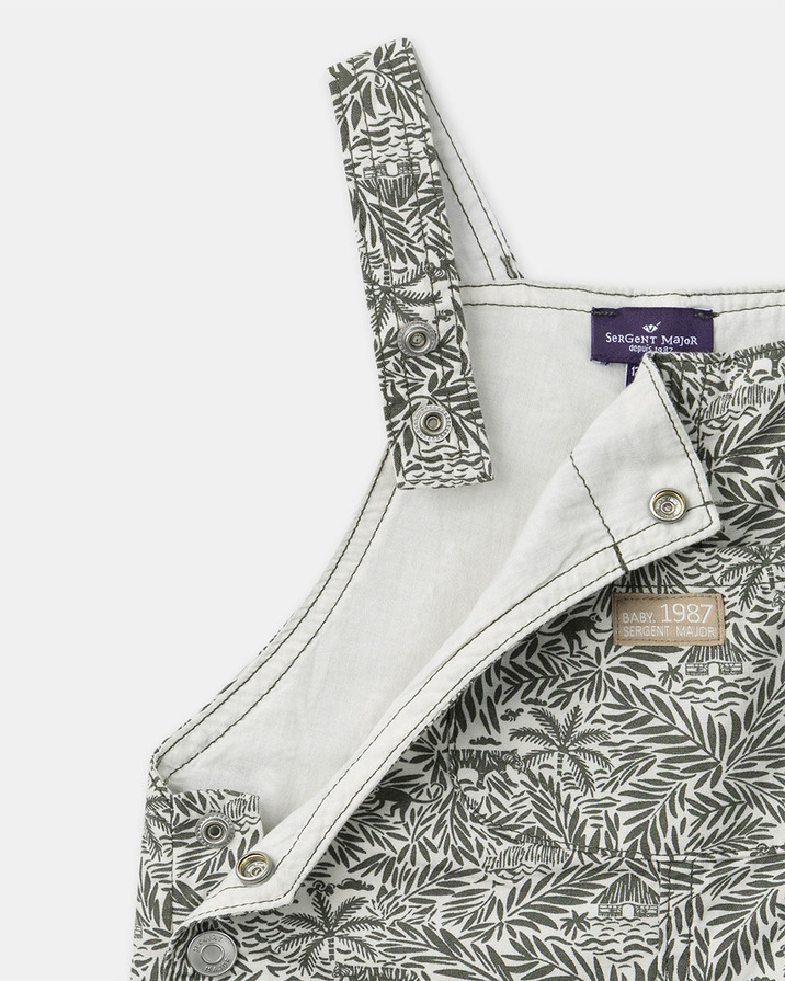 Tropical print short overalls Khaki colour  Sergent Major