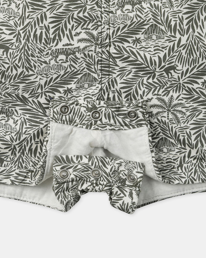 Tropical print short overalls Khaki colour  Sergent Major