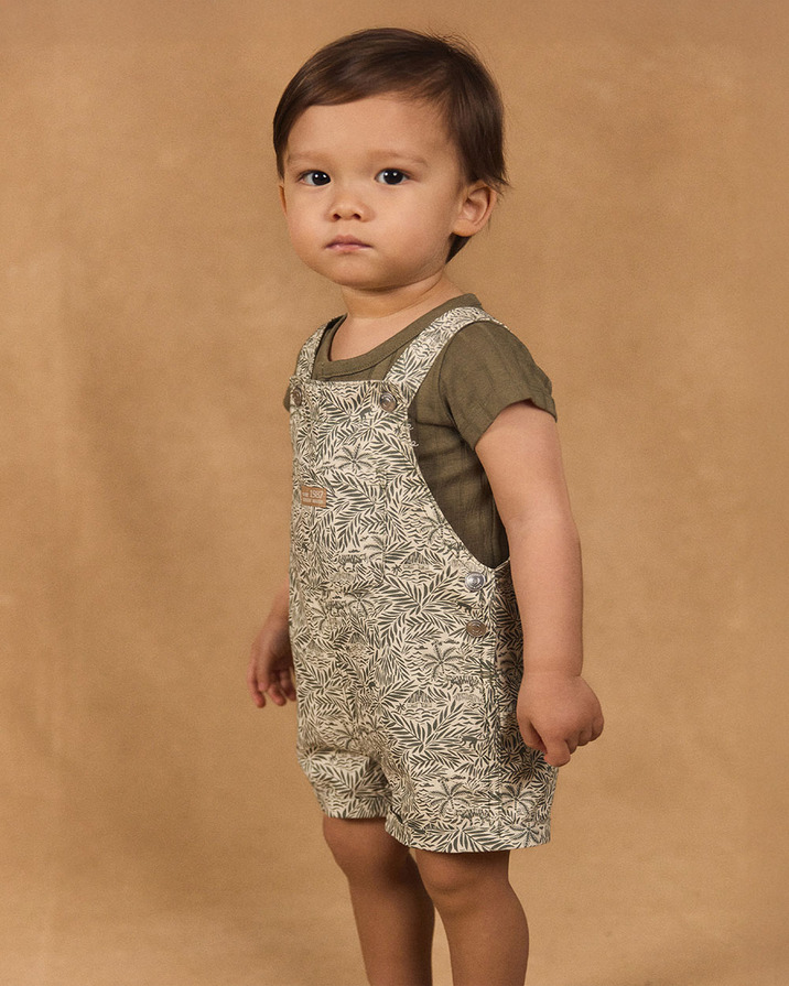 Tropical print short overalls Khaki colour  Sergent Major