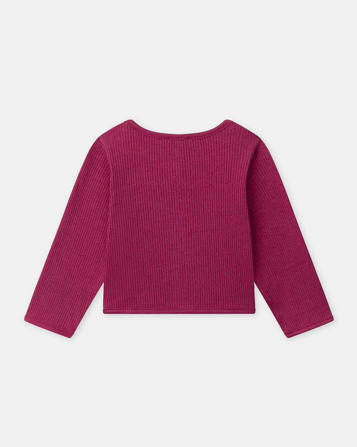 Ribbed knit cardigan Fuchsia pink colour  Sergent Major