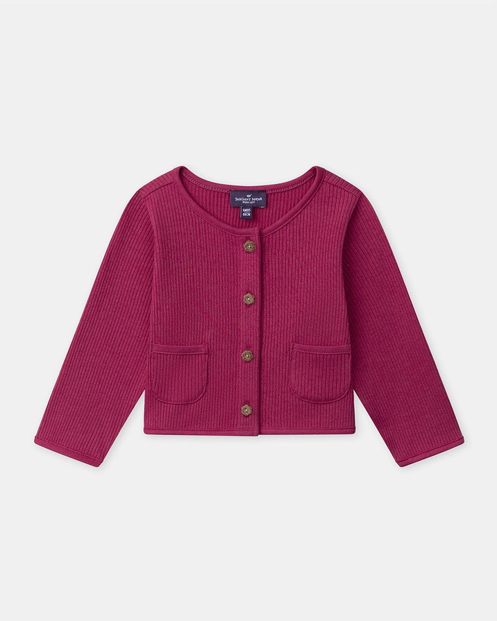 Ribbed knit cardigan Fuchsia pink colour  Sergent Major