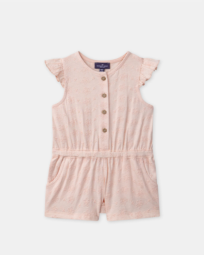 Short jumpsuit with floral embroidery Light pink colour  Sergent Major