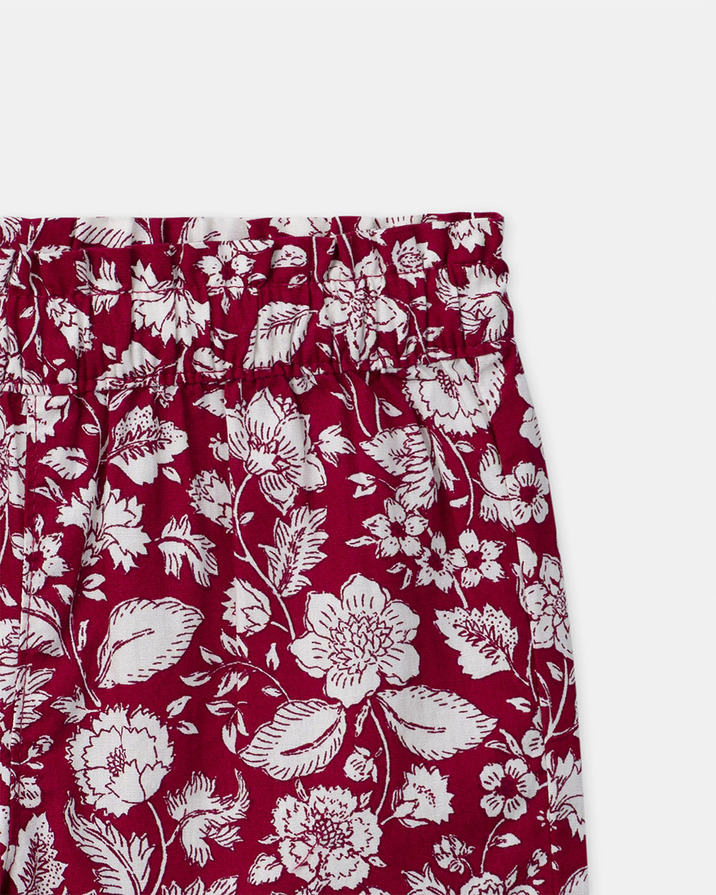Floral print blouse and shorts set Fuchsia pink colour  Sergent Major