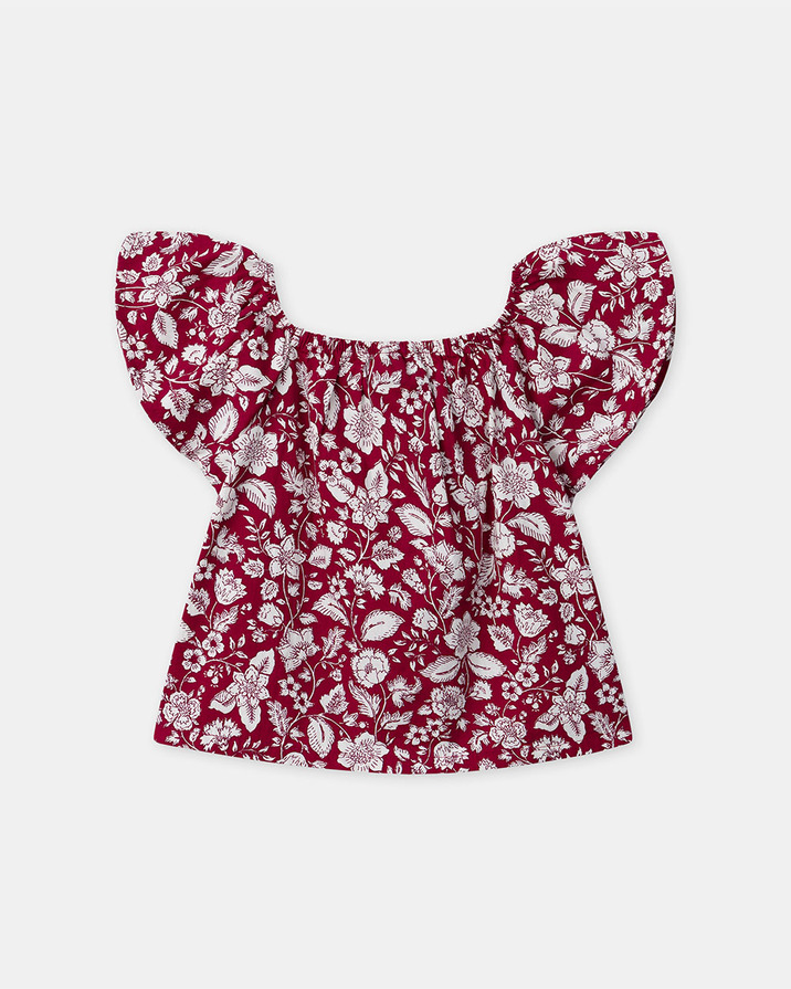 Floral print blouse and shorts set Fuchsia pink colour  Sergent Major