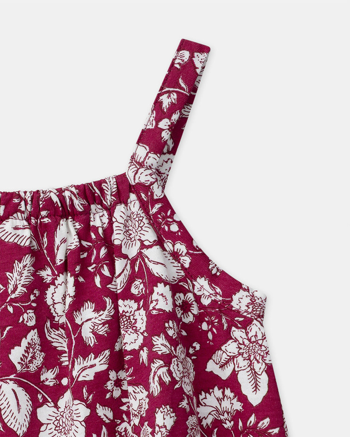 Dress with built-in floral-print bodysuit Fuchsia pink colour  Sergent Major