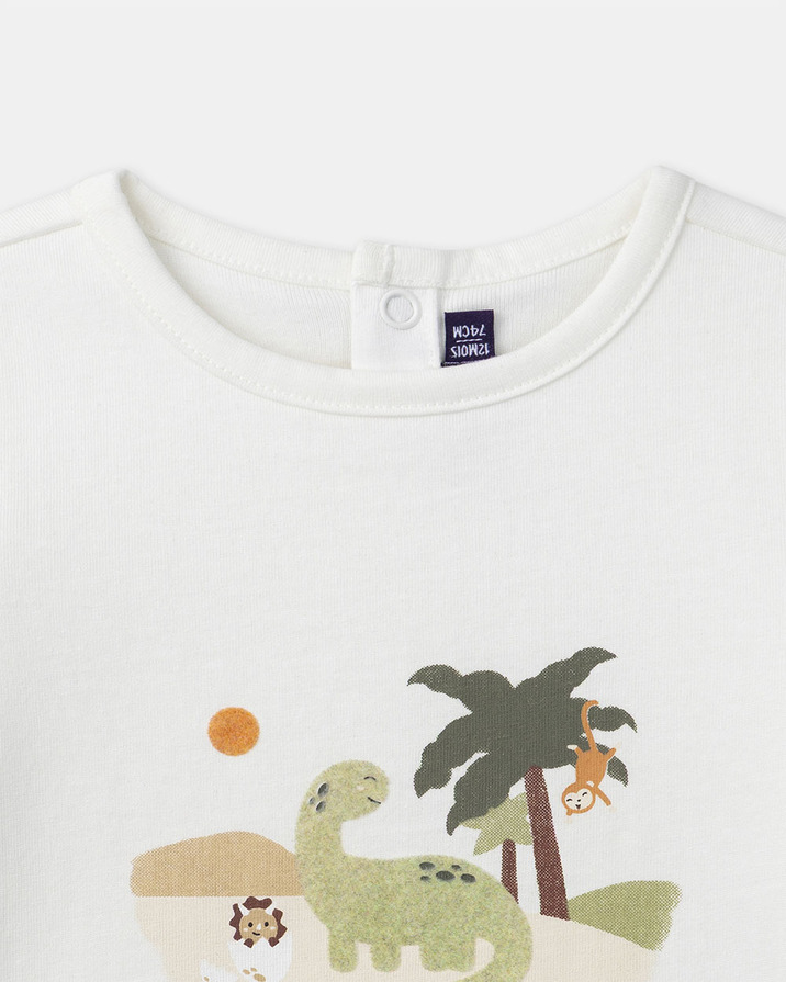 Dinosaur T-shirt bodysuit Ecru colour  Sergent Major