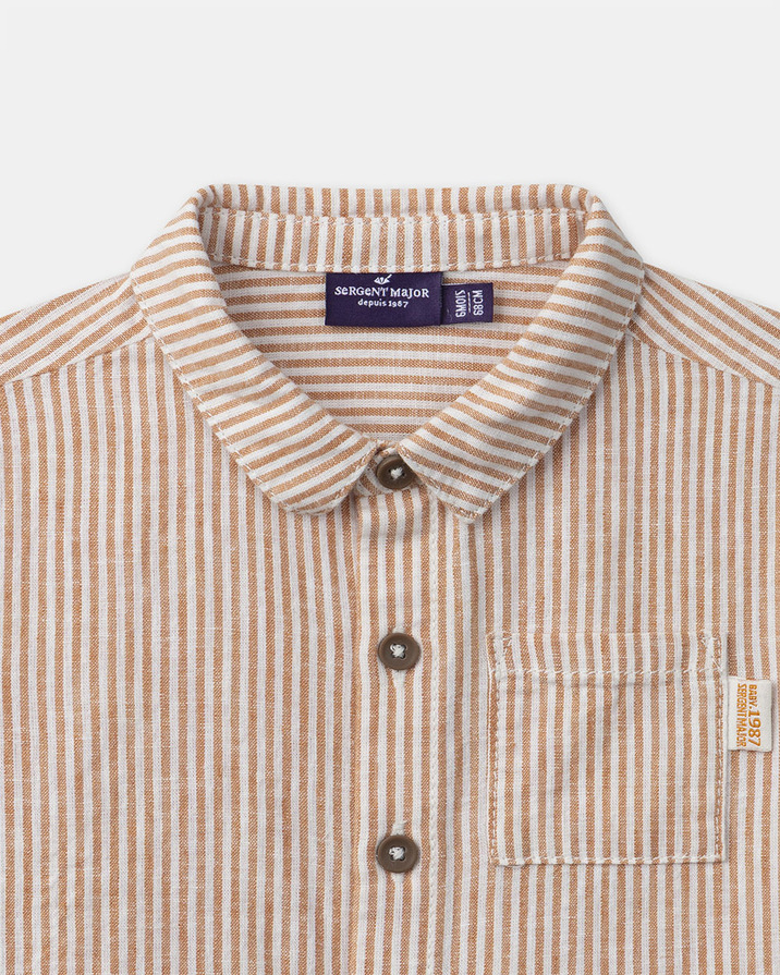 Short-sleeved striped shirt Orange colour  Sergent Major