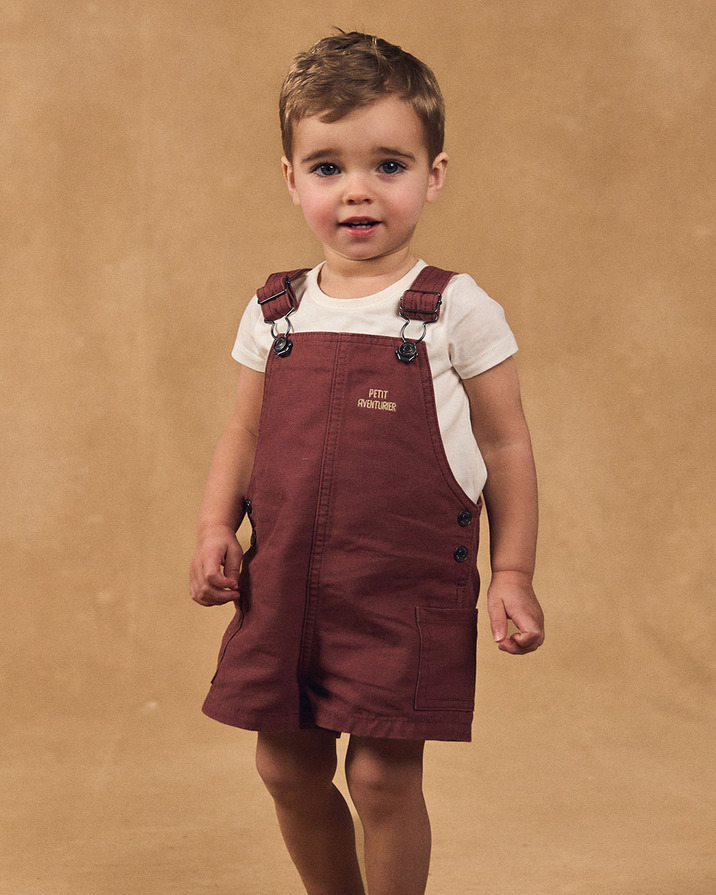 &ldquo;Little Adventurer&rdquo; short overalls Brown colour  Sergent Major