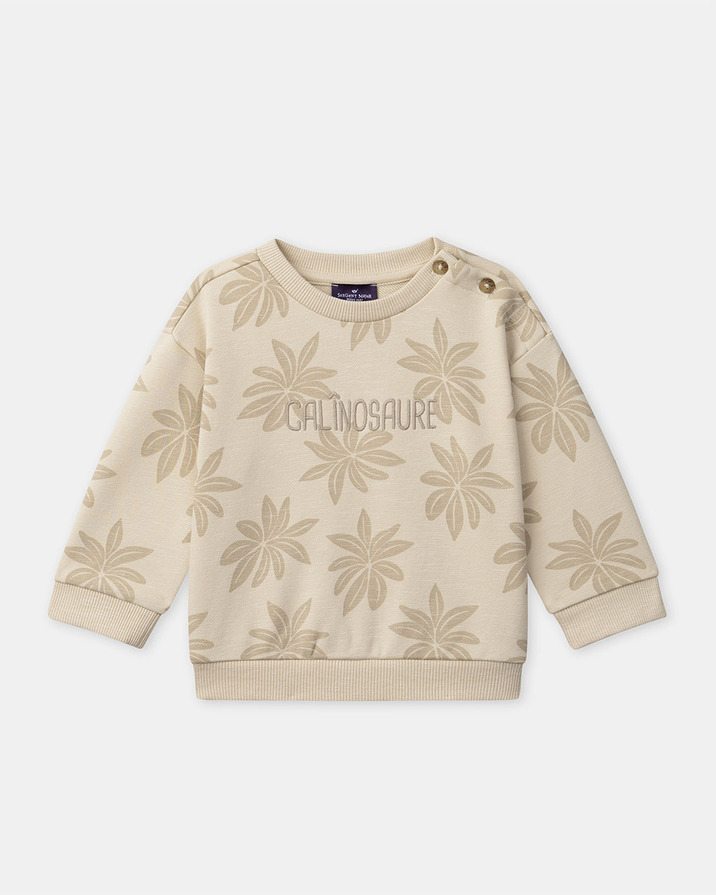 Palm tree print fleece sweatshirt Beige colour Sergent Major