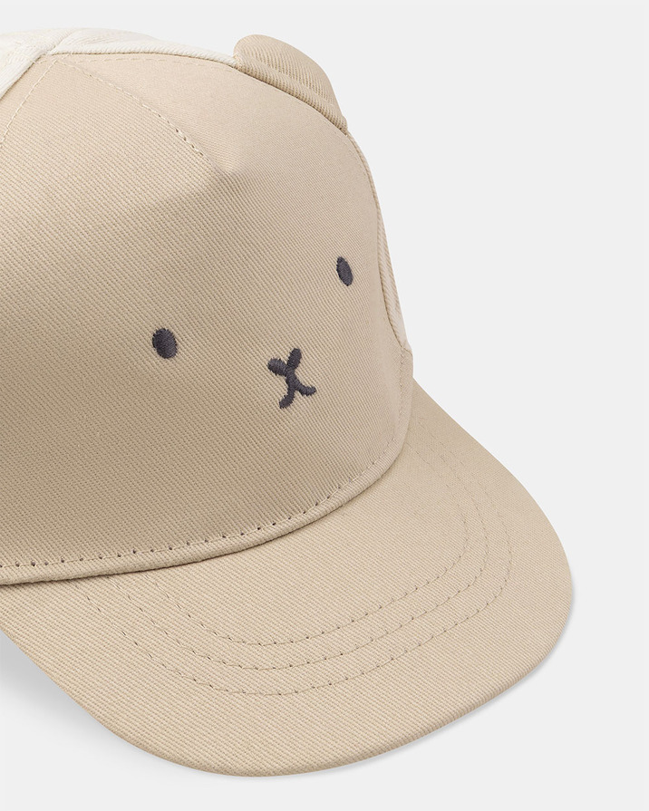 Bear-print neck-covering cap Beige colour Sergent Major