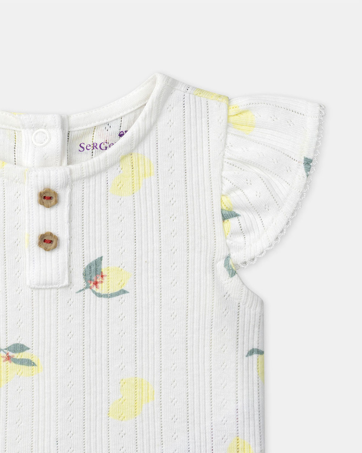 Two-piece lemon print pajamas Ecru colour  Sergent Major