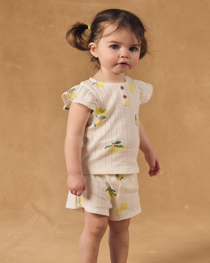 Two-piece lemon print pajamas Ecru colour  Sergent Major