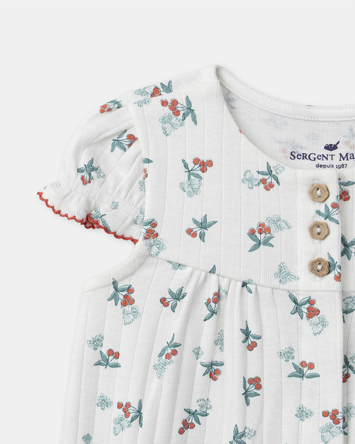 Fruit and butterfly print jumpsuit Ecru colour  Sergent Major