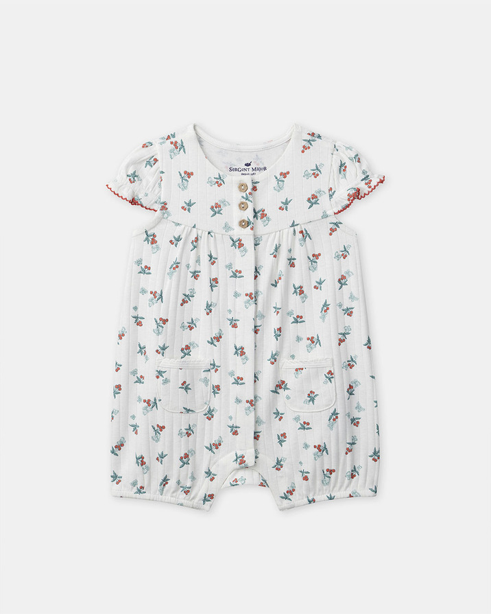 Fruit and butterfly print jumpsuit Ecru colour  Sergent Major