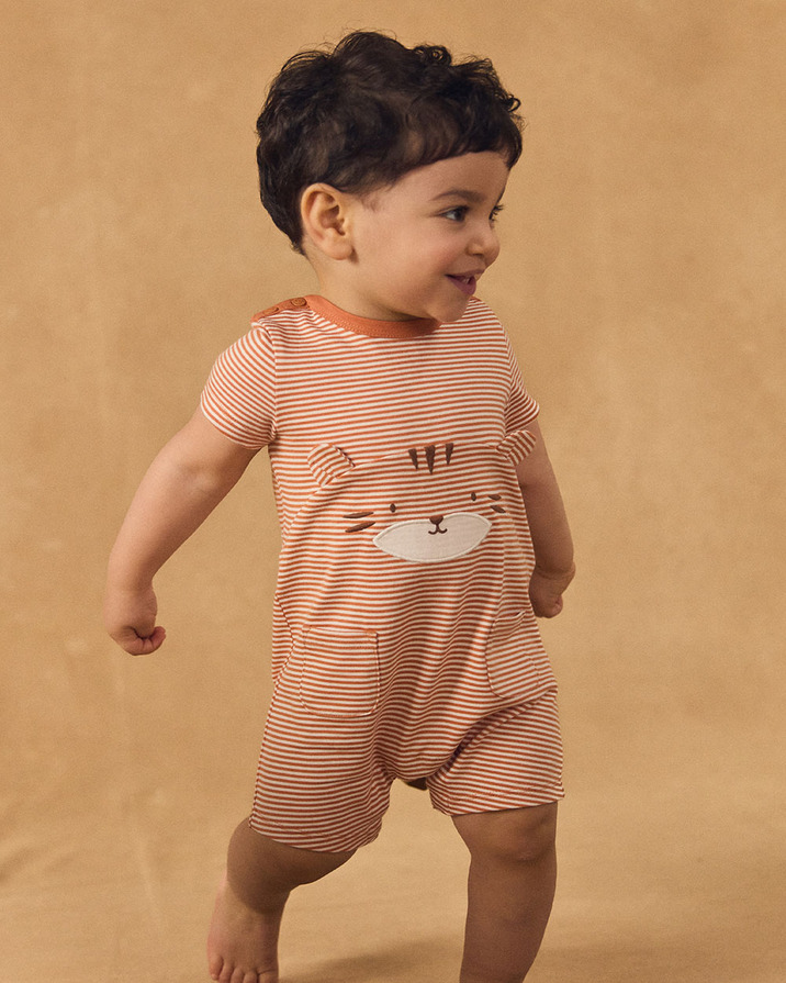 Short striped jumpsuit Orange colour  Sergent Major