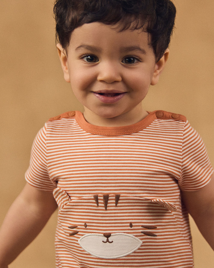 Short striped jumpsuit Orange colour  Sergent Major