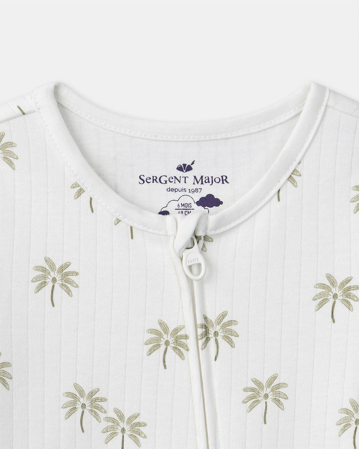 Short palm tree print jumpsuit Ecru colour  Sergent Major