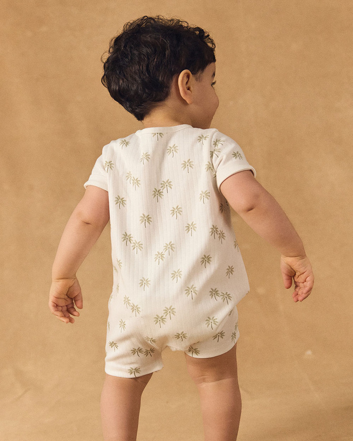 Short palm tree print jumpsuit Ecru colour  Sergent Major