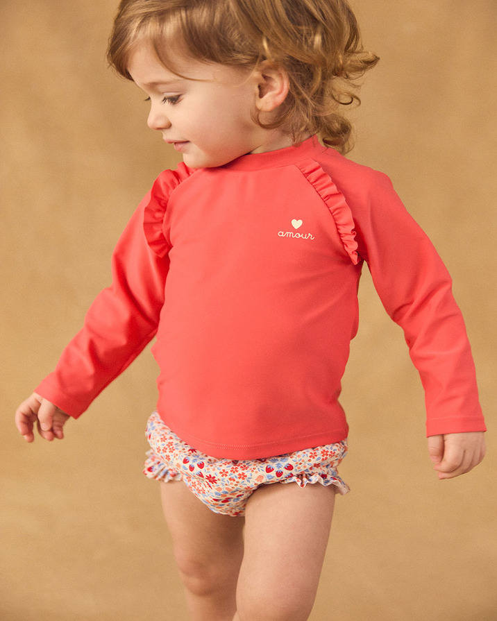 UPF 50+ long-sleeved swim T-shirt Coral colour  Sergent Major