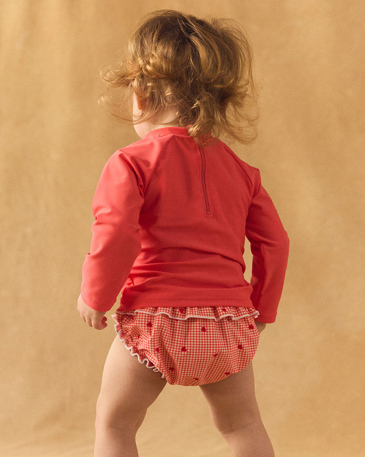 UPF 50+ long-sleeved swim T-shirt Coral colour  Sergent Major