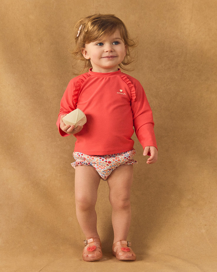 UPF 50+ long-sleeved swim T-shirt Coral colour  Sergent Major