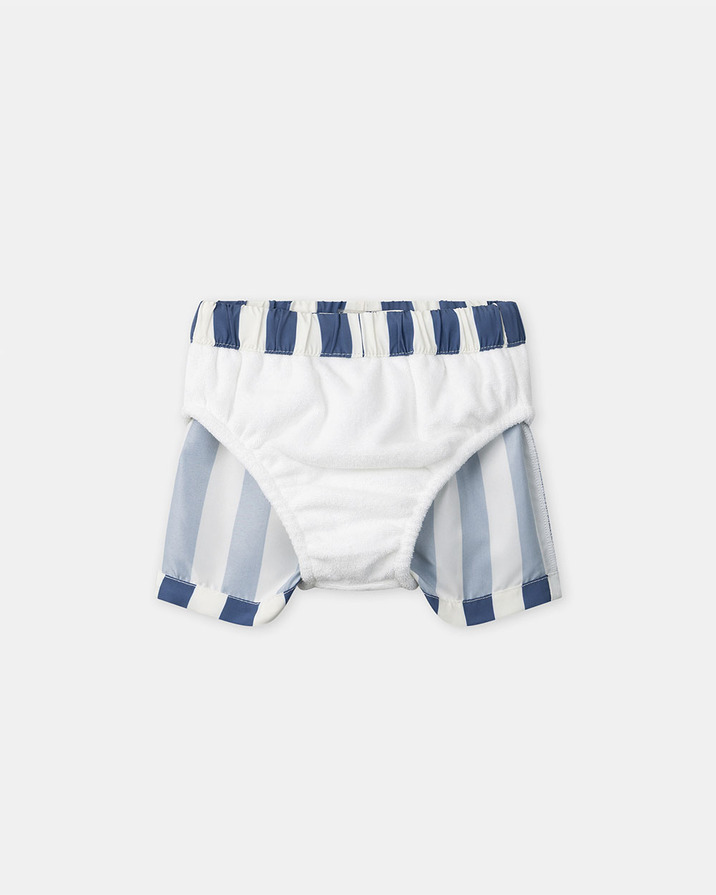 Striped swim shorts with nappy Blue colour Sergent Major