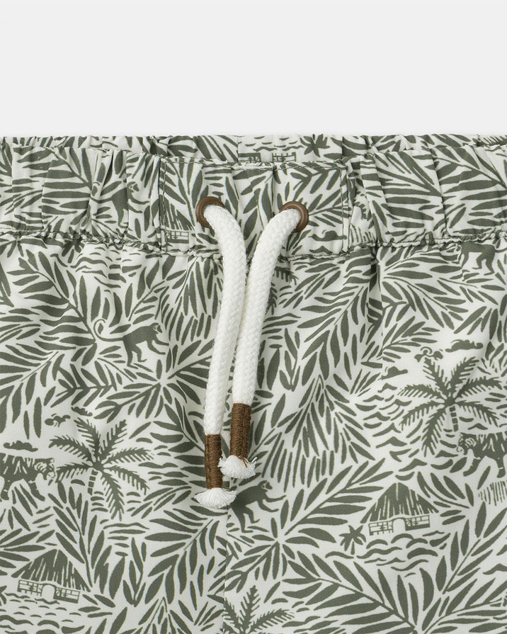 Jungle print swim shorts with lining Khaki colour Sergent Major