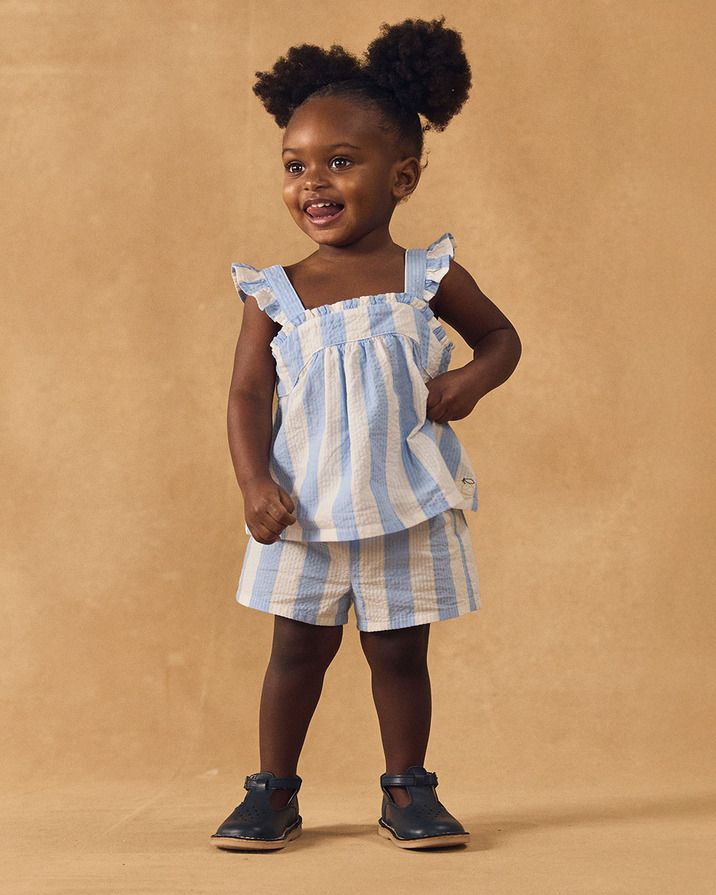 Striped tank top and shorts set Blue colour  Sergent Major