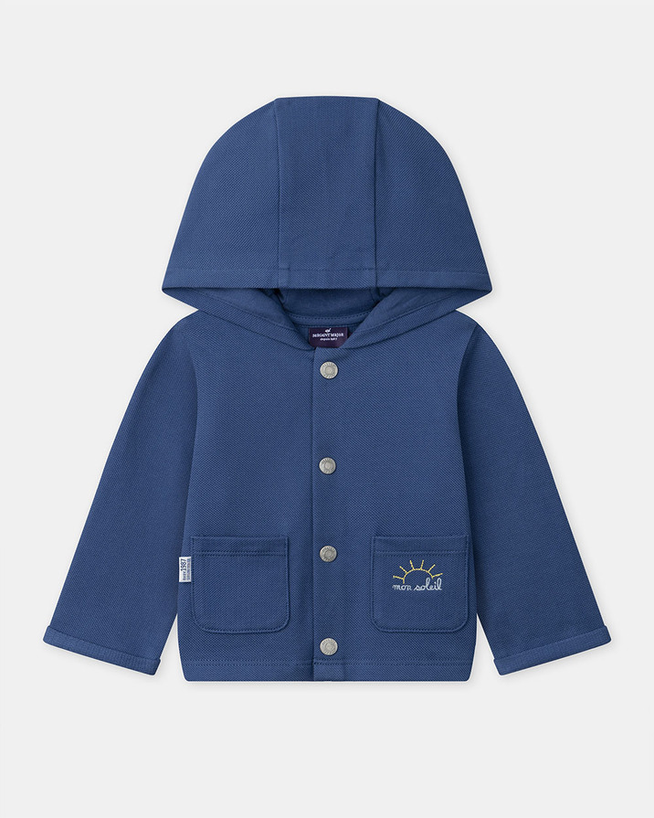 Hooded cardigan with pockets Dark blue colour  Sergent Major