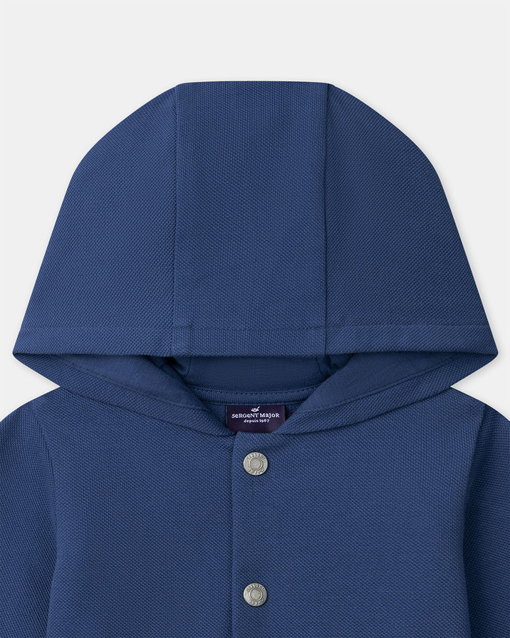 Hooded cardigan with pockets Dark blue colour  Sergent Major