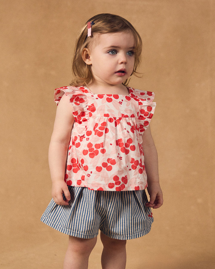 Cherry print blouse Pink colour  Sergent Major