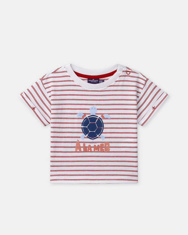 Striped T-shirt and red shorts set Red colour  Sergent Major