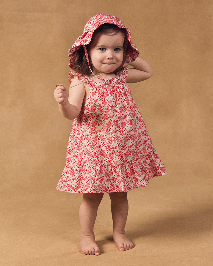 Floral print baby girl sun hat Pink colour  Sergent Major