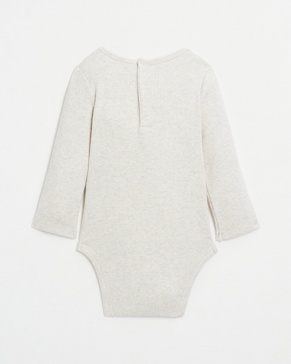 Ribbed long-sleeved bodysuit Mottled beige colour  Natalys