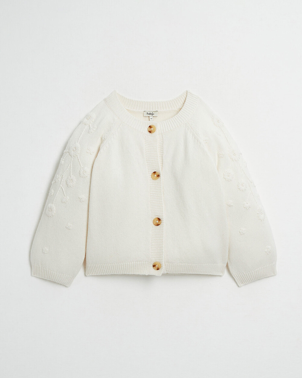 Embroidered knitted cardigan Off-white colour Natalys